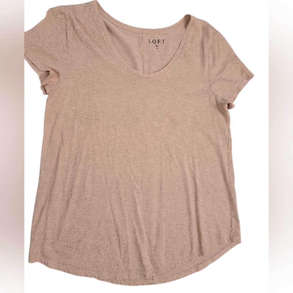 LOFT Women's Light Brown Short Sleeve Tee